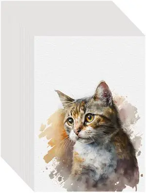 100PCS 5x7 Watercolor Paper Bulk, 140lb/300g Cold Press Thick Water Color Paper Pad for Child Adult, White Art Paper for Drawing Painting Markers Gouache, Textured Cotton Paper Sheets 100PCS 5x7 Watercolor Paper Bulk, 140lb/300g Cold Press Thick Water Color Paper Pad for Child Adult, White Art Paper for Drawing Painting Markers Gouache, Textured Cotton Paper Sheets