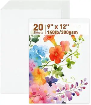 20 Sheets Cold Press Watercolor Paper, 9" x 12" Cotton Water Color Drawing Paper, 140lb/300gsm Loose Acrylic Painting Artist Sketch Sheets, Art Supplies for Adults, Watercolor Paint Set 20 Sheets Cold Press Watercolor Paper, 9" x 12" Cotton Water Color Drawing Paper, 140lb/300gsm Loose Acrylic Painting Artist Sketch Sheets, Art Supplies for Adults, Watercolor Paint Set