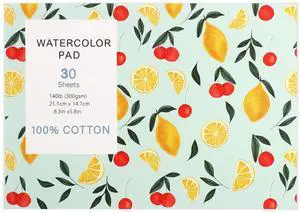 30 Sheets Watercolor Paper Pad, A5 (8.3 x 5.8) Cold Press Watercolor Paper, 140 lb/300 GSM Tearable Water Color Pad for Art Painting, Drawing, Mixed Media, Stocking Stuffers 30 Sheets Watercolor Paper Pad, A5 (8.3 x 5.8) Cold Press Watercolor Paper, 140 lb/300 GSM Tearable Water Color Pad for Art Painting, Drawing, Mixed Media, Stocking Stuffers