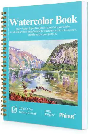 30 Sheets Watercolor Sketchbook 5.5 x 8.5 Inch, Watercolor Paper Cold Press (140lb/300gsm), Spiral Bound Water Color Pad for Adults Kids, Mixed Media, Markers and Art Journaling 30 Sheets Watercolor Sketchbook 5.5 x 8.5 Inch, Watercolor Paper Cold Press (140lb/300gsm), Spiral Bound Water Color Pad for Adults Kids, Mixed Media, Markers and Art Journaling