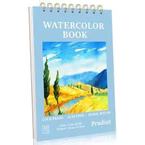 35 Sheets Watercolor Paper Pad 5.5x8.5 Inch, 140 lb/300 GSM Cold Press Water Color Paper Spiral Bound Watercolor Sketchbook for Art Painting, Journal, Drawing, Mixed Media 35 Sheets Watercolor Paper Pad 5.5x8.5 Inch, 140 lb/300 GSM Cold Press Water Color Paper Spiral Bound Watercolor Sketchbook for Art Painting, Journal, Drawing, Mixed Media