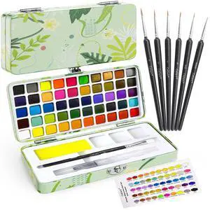50 Colors Watercolor Paint Set, Portable Art Supplies Palette Kit 50 Colors Watercolor Paint Set, Portable Art Supplies Palette Kit