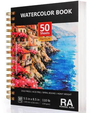 50 Sheets Watercolor Paper Pad,8.5"X5.5" Water Color Paper,110lb/230gsm Painting Drawing Paper Book,Cold Press Watercolor Sketchbook,Art Supplies for Adults & Students to Practice 50 Sheets Watercolor Paper Pad,8.5"X5.5" Water Color Paper,110lb/230gsm Painting Drawing Paper Book,Cold Press Watercolor Sketchbook,Art Supplies for Adults & Students to Practice