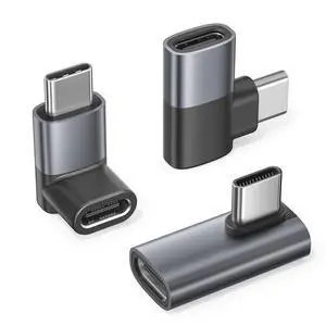 USB C 90 Degree Adapter 3Pack,PD 100W 40Gbps Right Angle Extender,Type C Male to Female Connector,Thunderbolt 4 3 Extension Converter for iPhone 17e,MacBook Pro,Steam Deck,Switch,Laptop USB C 90 Degree Adapter 3Pack,PD 100W 40Gbps Right Angle Extender,Type C Male to Female Connector,Thunderbolt 4 3 Extension Converter for iPhone 17e,MacBook Pro,Steam Deck,Switch,Laptop