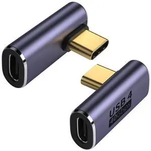90 Degree Right Angle USB C Male to USB C Female Adapter 2 Pack, 40Gbps USB Type C Thunderbolt 4/3 Extender for MacBook Pro, iMac, iPad Pro, Tablet, Phones and Other Type C Devices 90 Degree Right Angle USB C Male to USB C Female Adapter 2 Pack, 40Gbps USB Type C Thunderbolt 4/3 Extender for MacBook Pro, iMac, iPad Pro, Tablet, Phones and Other Type C Devices