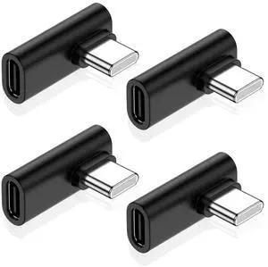 USB C Right Angle Adapter (4 Pack), Type C Male to Female 90 Degree Connector, 10 Gbps Data Transfer, Thunderbolt 4/3 Extender for Laptop, Tablet, Phone and More Type C Devices USB C Right Angle Adapter (4 Pack), Type C Male to Female 90 Degree Connector, 10 Gbps Data Transfer, Thunderbolt 4/3 Extender for Laptop, Tablet, Phone and More Type C Devices