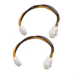 2-Pack ATX Power Supply 4-Pin CPU Extension Cable - 8 Inches 2-Pack ATX Power Supply 4-Pin CPU Extension Cable - 8 Inches