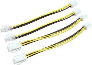 (4 Pack) 8Inch 4-Pin ATX CPU Power Adapter Cable, 12V Motherboard Power Extension Cable, Male to Female Connector, Easy to Install (4 Pack) 8Inch 4-Pin ATX CPU Power Adapter Cable, 12V Motherboard Power Extension Cable, Male to Female Connector, Easy to Install