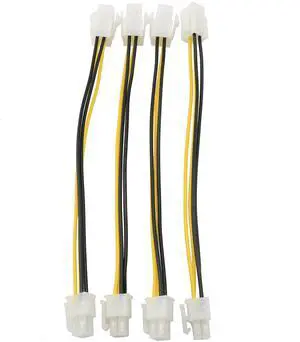ATX Plug CPU Power Adapter Cable 4PCS 8Inch 4-Pin ATX Male to 4-Pin ATX Female 12V Motherboard Power Extension Cable ATX Plug CPU Power Adapter Cable 4PCS 8Inch 4-Pin ATX Male to 4-Pin ATX Female 12V Motherboard Power Extension Cable