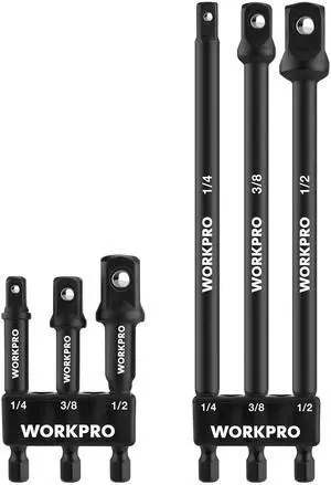 6-Piece Socket Adapter Extension Set, 1/4-Inch Hex Shank 6-Piece Socket Adapter Extension Set, 1/4-Inch Hex Shank