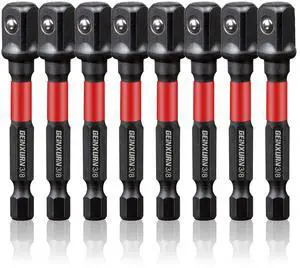 8Pcs Impact Socket Adapter Set, 3/8" Drive Square, 2.5Inches Extension Bit Socket Driver Set, Adapt Your Power Drill to High Torque Impact Wrench 8Pcs Impact Socket Adapter Set, 3/8" Drive Square, 2.5Inches Extension Bit Socket Driver Set, Adapt Your Power Drill to High Torque Impact Wrench