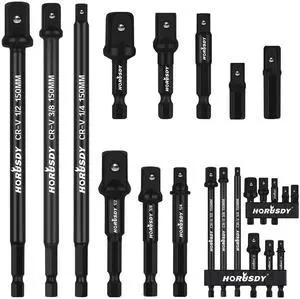 11-Piece Impact Socket Adapter Set, 1/4-Inch Hex Shank, Cr-V Steel High Torque Drill Extension Bits, 1/4" 3/8" 1/2" Impact Driver Socket Adapters with Storage Holder 11-Piece Impact Socket Adapter Set, 1/4-Inch Hex Shank, Cr-V Steel High Torque Drill Extension Bits, 1/4" 3/8" 1/2" Impact Driver Socket Adapters with Storage Holder