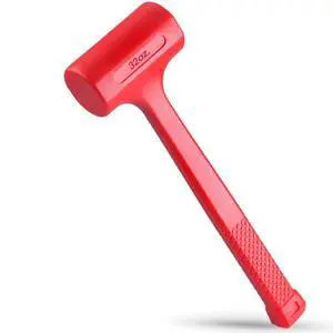 2-LB (32-OZ) Premium Dead Blow Hammer and Unicast Mallet, Neon Red Color | Durable Unibody Molded Construction, Checkered Grip | Rebound and Spark Resistant, Non-Marring and Non-Sparking Design 2-LB (32-OZ) Premium Dead Blow Hammer and Unicast Mallet, Neon Red Color | Durable Unibody Molded Construction, Checkered Grip | Rebound and Spark Resistant, Non-Marring and Non-Sparking Design