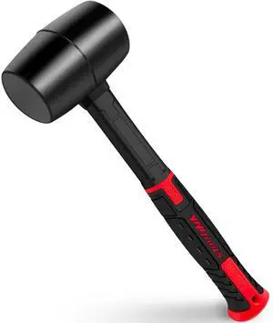 16oz Rubber Mallet Hammer,Double Faced Soft Mallets,Durable Solid Rubber Head,Fiberglass Handle,Ergonomic Grip,Mallet for Flooring,Tent,Woodworking,Camping,Soft Blow Task without Damage 16oz Rubber Mallet Hammer,Double Faced Soft Mallets,Durable Solid Rubber Head,Fiberglass Handle,Ergonomic Grip,Mallet for Flooring,Tent,Woodworking,Camping,Soft Blow Task without Damage