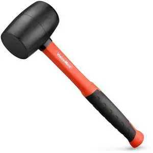 8oz Rubber Mallet Hammer, Fiberglass Handle, Double-Faced Soft Mallet, Soft Blow Tasks without Damage for Camping, Flooring, Tent Stakes, Woodworking 8oz Rubber Mallet Hammer, Fiberglass Handle, Double-Faced Soft Mallet, Soft Blow Tasks without Damage for Camping, Flooring, Tent Stakes, Woodworking