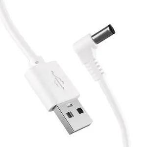 Lighted Makeup Mirror Charger Cable - USB to DC 5.5mm x 2.5mm / 2.1mm Barrel Connector 5V Power Charging Cord 3.3 ft, 90-Degree Plug Lighted Makeup Mirror Charger Cable - USB to DC 5.5mm x 2.5mm / 2.1mm Barrel Connector 5V Power Charging Cord 3.3 ft, 90-Degree Plug