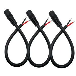 0.8FT DC Pigtail Cable 5.5mmx2.1mm Female 12V/24V Barrel Connector Maintenance Power Cord 16AWG for CCTV Security Camera LED Strip Solar Panel 3pcs 0.8FT DC Pigtail Cable 5.5mmx2.1mm Female 12V/24V Barrel Connector Maintenance Power Cord 16AWG for CCTV Security Camera LED Strip Solar Panel 3pcs