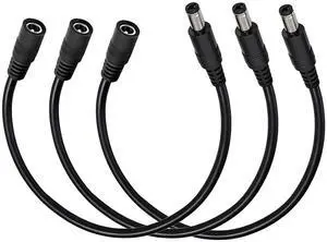 5.5mm x 2.5mm 12V DC Power Cable 3-Pack,DC5525 Male to Female Extension Cable 18AWG for CCTV Surveillance Camera,LED Strip,Solar Panels and Power Adapters1FT 5.5mm x 2.5mm 12V DC Power Cable 3-Pack,DC5525 Male to Female Extension Cable 18AWG for CCTV Surveillance Camera,LED Strip,Solar Panels and Power Adapters1FT