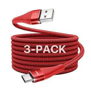 USB C Cable 3Pack 10FT, USB A to USB C Cable Fast Charging, Extra Long USB Type C Charging Power Cord, Nylon Braided USB to USB C Cable for iPhone 17/16/15/Pro Max/Plus Samsung Galaxy S23 and More USB C Cable 3Pack 10FT, USB A to USB C Cable Fast Charging, Extra Long USB Type C Charging Power Cord, Nylon Braided USB to USB C Cable for iPhone 17/16/15/Pro Max/Plus Samsung Galaxy S23 and More