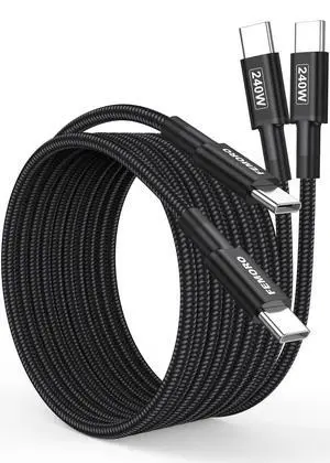 USB C Charging Cable 240W 6ft, USB-C Fast Charging Cord Braided with 240W Power Delivery for iPhone 15/16/17 Galaxy S24/S25/S26 iPad MacBook Air/Pro/Neo Laptop and More USB C Charging Cable 240W 6ft, USB-C Fast Charging Cord Braided with 240W Power Delivery for iPhone 15/16/17 Galaxy S24/S25/S26 iPad MacBook Air/Pro/Neo Laptop and More