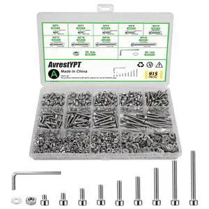 915Pcs M3 Screws Assortment, Hex Socket Head Cap Screw Bolts Nuts Washer Kit, Stainless Steel,9-Sizes M3x4/5/6/8/10/12/16/20/25mm Screws for 3D Printer DIY 915Pcs M3 Screws Assortment, Hex Socket Head Cap Screw Bolts Nuts Washer Kit, Stainless Steel,9-Sizes M3x4/5/6/8/10/12/16/20/25mm Screws for 3D Printer DIY
