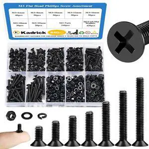 840Pcs M3 Countersunk Screws,M3 Flat Head Screws,Phillips Bolts Nuts Washers Assortment Kit,Zinc Plated,Lenth of 6MM-25MM 840Pcs M3 Countersunk Screws,M3 Flat Head Screws,Phillips Bolts Nuts Washers Assortment Kit,Zinc Plated,Lenth of 6MM-25MM