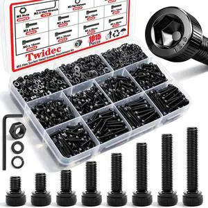 1015PCS M3 Screws Assortment Kit,Hex Socket Cap Head Screws M3x6/8/10/12/16/20/25/30mm,12.9 Grade Alloy Steel Bolts & Nuts Assorted Set,Black Zinc Plated M3 Screw for 3D Printer 1015PCS M3 Screws Assortment Kit,Hex Socket Cap Head Screws M3x6/8/10/12/16/20/25/30mm,12.9 Grade Alloy Steel Bolts & Nuts Assorted Set,Black Zinc Plated M3 Screw for 3D Printer