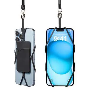 2 Packs Cell Phone Lanyard Crossbody Adjustable Neck Phone Holder with Card Pocket, Universal Silicone Neck Strap Phone Lanyards for Around the Neck Compatible with Most Smartphones 2 Packs Cell Phone Lanyard Crossbody Adjustable Neck Phone Holder with Card Pocket, Universal Silicone Neck Strap Phone Lanyards for Around the Neck Compatible with Most Smartphones