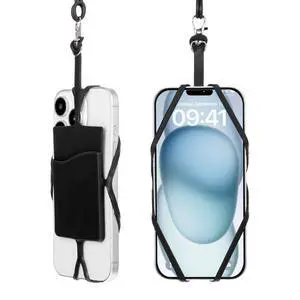 2Pcs Cell Phone Lanyard Crossbody Adjustable Neck Phone Holder with Card Pocket, Universal Silicone Neck Strap Compatible with Most Smartphones, Anti Theft Phones Strap for Men & Women 2Pcs Cell Phone Lanyard Crossbody Adjustable Neck Phone Holder with Card Pocket, Universal Silicone Neck Strap Compatible with Most Smartphones, Anti Theft Phones Strap for Men & Women