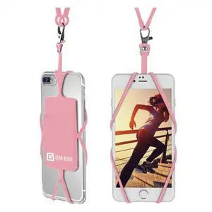 Cell Phone Lanyard - Universal Neck Phone Holder w/Card Pocket and Silicone Neck Strap - Compatible with Most Smartphones, Light Pink Cell Phone Lanyard - Universal Neck Phone Holder w/Card Pocket and Silicone Neck Strap - Compatible with Most Smartphones, Light Pink