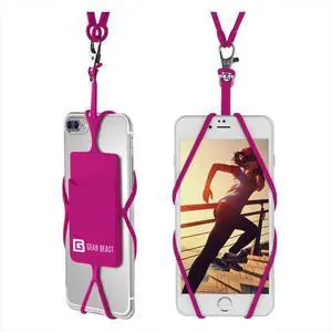 Cell Phone Lanyard - Universal Neck Phone Holder w/Card Pocket and Silicone Neck Strap - Compatible with Most Smartphones, Hot Pink Cell Phone Lanyard - Universal Neck Phone Holder w/Card Pocket and Silicone Neck Strap - Compatible with Most Smartphones, Hot Pink