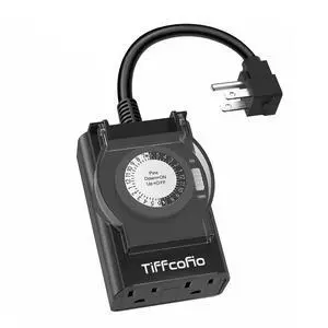 Outdoor Timer Outlet Waterproof, 24 Hour Mechanical Light Timer Outdoor, 2 Grounded Outlets for Home and Garden, 15A 1/2HP, Heavy Duty, ETL Listed (1 Pack) Outdoor Timer Outlet Waterproof, 24 Hour Mechanical Light Timer Outdoor, 2 Grounded Outlets for Home and Garden, 15A 1/2HP, Heavy Duty, ETL Listed (1 Pack)