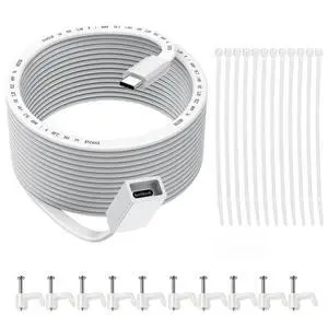 10FT USB C Extension Cable for Ring Solar Panel, 45W Fast Charging, Waterproof Flat USB-C Extender Cable,Type C Male to Female Cord for USBC Security Cam,Mag-Safe,iPhone 16/15 PM,HomePod,iPad Pro 10FT USB C Extension Cable for Ring Solar Panel, 45W Fast Charging, Waterproof Flat USB-C Extender Cable,Type C Male to Female Cord for USBC Security Cam,Mag-Safe,iPhone 16/15 PM,HomePod,iPad Pro