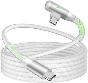 USB C Cable 10FT 240W Fast Charging,Right Angle USB C to USB C Cable 3M Long TypeC Braided Data Cord for iPhone 17 16 Pro Max 15/iPad Pro 11th/MacBook/Samsung S26 S25 S24 A16 A17/Game Controller,White USB C Cable 10FT 240W Fast Charging,Right Angle USB C to USB C Cable 3M Long TypeC Braided Data Cord for iPhone 17 16 Pro Max 15/iPad Pro 11th/MacBook/Samsung S26 S25 S24 A16 A17/Game Controller,White