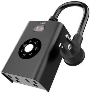 Outdoor Sensor Timer for LightsDusk to Dawn, Waterproof with 2 Grounded Outlets, Weatherproof Countdown 7 Modes for Garden, Courtyard and Home Holiday Outdoor Sensor Timer for LightsDusk to Dawn, Waterproof with 2 Grounded Outlets, Weatherproof Countdown 7 Modes for Garden, Courtyard and Home Holiday