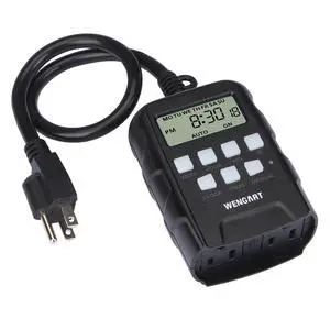 Outdoor Digital Timer,7 Day Programmable,Dual Outlet 125VAC 1875W,Weatherproof,Heavy Duty Work for Lamps Ponds Christmas Lights,ETL Listed,Black Outdoor Digital Timer,7 Day Programmable,Dual Outlet 125VAC 1875W,Weatherproof,Heavy Duty Work for Lamps Ponds Christmas Lights,ETL Listed,Black