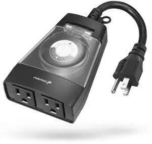 Outdoor Dual Timer Outlet Waterproof, Outdoor Light Timer for Electrical Outlets, Weatherproof 24 Hour Mechanical Heavy Duty Plug for Lighting, Garden, 15A, 3-Prong, Grounded, ETL Listed Outdoor Dual Timer Outlet Waterproof, Outdoor Light Timer for Electrical Outlets, Weatherproof 24 Hour Mechanical Heavy Duty Plug for Lighting, Garden, 15A, 3-Prong, Grounded, ETL Listed