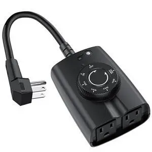 Outdoor Timer Outlet Waterproof, 24 Hour Outdoor Light Timer, Timers for Electrical Outlets, Ideal for Pool Pump, Christmas Lights, Heavy Duty, Grounded Outlets (Dusk to Dawn Sensor, 1 Pack) Outdoor Timer Outlet Waterproof, 24 Hour Outdoor Light Timer, Timers for Electrical Outlets, Ideal for Pool Pump, Christmas Lights, Heavy Duty, Grounded Outlets (Dusk to Dawn Sensor, 1 Pack)