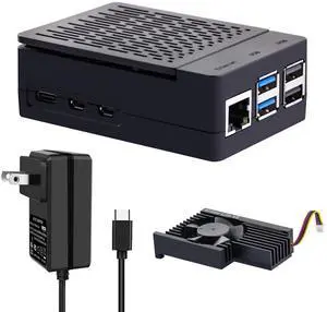 Case for Raspberry Pi 5 with 27W Power Supply, Pi 5 Case with Heatsink Fan and PD Adapter USB C 5.1V 5A Power Adapter for Raspberry Pi 5 8GB 4GB Case for Raspberry Pi 5 with 27W Power Supply, Pi 5 Case with Heatsink Fan and PD Adapter USB C 5.1V 5A Power Adapter for Raspberry Pi 5 8GB 4GB