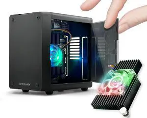 Mini PC Case for Raspberry Pi 5 with Active RGB Lighting Cooler (Matte Black) Mini PC Case for Raspberry Pi 5 with Active RGB Lighting Cooler (Matte Black)