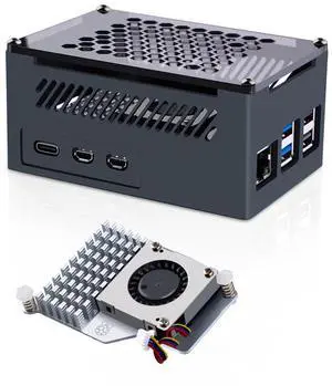 Aluminum Case for Raspberry Pi 5, with Pi 5 Active Cooler for Raspberry Pi 5 4GB/8GB, Support X1000/X1001/X1003/N04/N05 PCIe Peripheral Board Aluminum Case for Raspberry Pi 5, with Pi 5 Active Cooler for Raspberry Pi 5 4GB/8GB, Support X1000/X1001/X1003/N04/N05 PCIe Peripheral Board