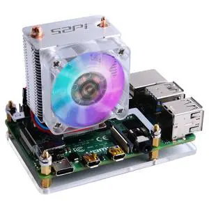 ICE Tower Cooler with RGB Cooling Fan and Heatsink for Raspberry Pi 4B/3B+/3B ICE Tower Cooler with RGB Cooling Fan and Heatsink for Raspberry Pi 4B/3B+/3B