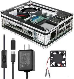 Case for Raspberry Pi 3 with Fan Cooling Pi 3B Case with 3 Pcs Heat-Sinks 5V 3A Power Supply Compatible with Raspberry Pi 3 (B Plus) Case for Raspberry Pi 3 with Fan Cooling Pi 3B Case with 3 Pcs Heat-Sinks 5V 3A Power Supply Compatible with Raspberry Pi 3 (B Plus)