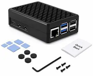 Aluminum Case for Raspberry Pi 5, Fanless Passive Cooling Metal Heatsink Case with Thermal Pads, Rubber Feet, Screwdriver, for Pi 5 16GB/8GB/4GB/2GB Aluminum Case for Raspberry Pi 5, Fanless Passive Cooling Metal Heatsink Case with Thermal Pads, Rubber Feet, Screwdriver, for Pi 5 16GB/8GB/4GB/2GB