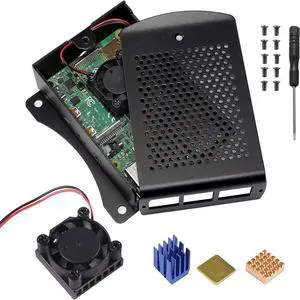 for Raspberry Pi 4 Metal Case Aluminium Case Protective Shell Box Wall Mounted Enclosure with Dual Cooling Fan Heat Sink for Raspberry Pi 4 Model B RPi 4B Black for Raspberry Pi 4 Metal Case Aluminium Case Protective Shell Box Wall Mounted Enclosure with Dual Cooling Fan Heat Sink for Raspberry Pi 4 Model B RPi 4B Black