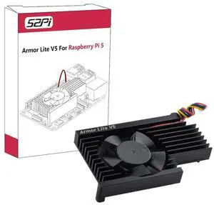 Active Cooler for Raspberry Pi 5, Armor Lite V5 Cooler Aluminum Heatsink and Cooling Fan for Raspberry Pi 5 4GB/8GB Active Cooler for Raspberry Pi 5, Armor Lite V5 Cooler Aluminum Heatsink and Cooling Fan for Raspberry Pi 5 4GB/8GB