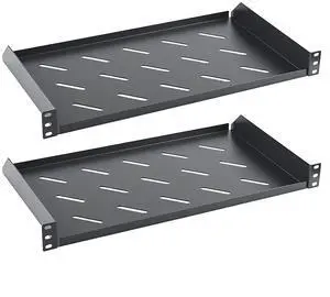 1U Server Rack Shelf, 10" Mounting Depth, Vented Rack Mount Shelf Cantilever Tray for 19" Equipment Racks and Cabinet, Weight Capacity 44lb, Black, 2PCS 1U Server Rack Shelf, 10" Mounting Depth, Vented Rack Mount Shelf Cantilever Tray for 19" Equipment Racks and Cabinet, Weight Capacity 44lb, Black, 2PCS