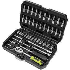 46PCS 1/4" Drive Socket Set, Ratchet Wrench Tool Kit 46PCS 1/4" Drive Socket Set, Ratchet Wrench Tool Kit