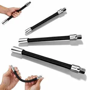 1/4", 3/8", 1/2" 3-Piece Flexible Socket Extension Set Reach Socket Ratchet Wrench Connecting Rod, Universal Electric Wrench Extension Bar, Portable Hand Drive Tool for Tight Spaces (black) 1/4", 3/8", 1/2" 3-Piece Flexible Socket Extension Set Reach Socket Ratchet Wrench Connecting Rod, Universal Electric Wrench Extension Bar, Portable Hand Drive Tool for Tight Spaces (black)