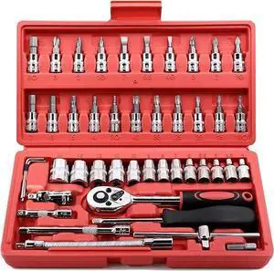 46 Pieces 1/4 Inch Small Drive Socket Ratchet Wrench Set 46 Pieces 1/4 Inch Small Drive Socket Ratchet Wrench Set